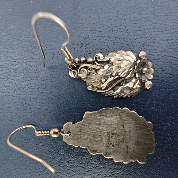 Silver Floral Earrings - Picture 6 of 8